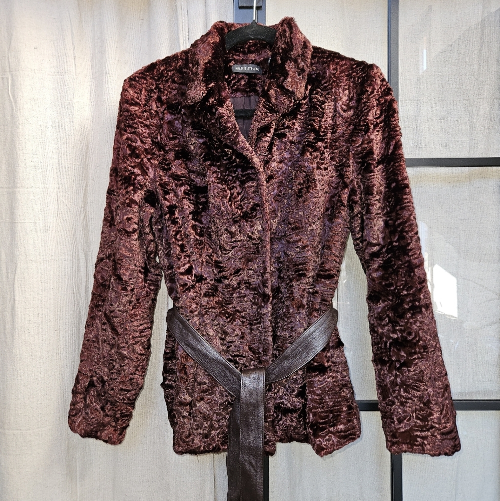 Valerie Steven's Faux Fur Coat Size small